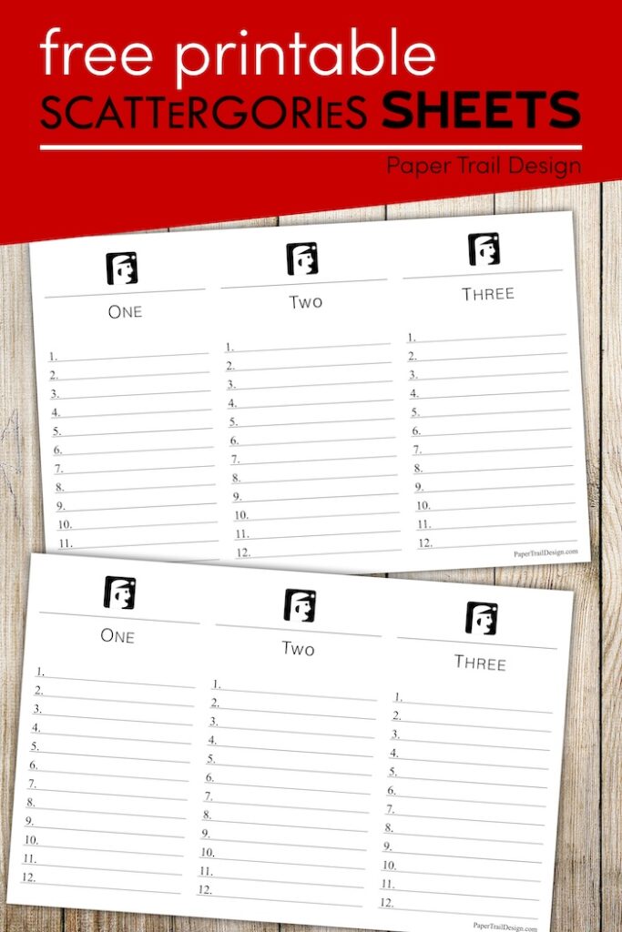 Printable Scattergories Game - Paper Trail Design