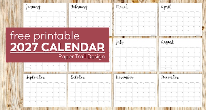 2027 Calendar Printable Free Template