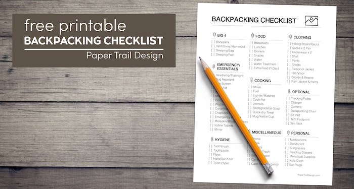 Backpacking Checklist