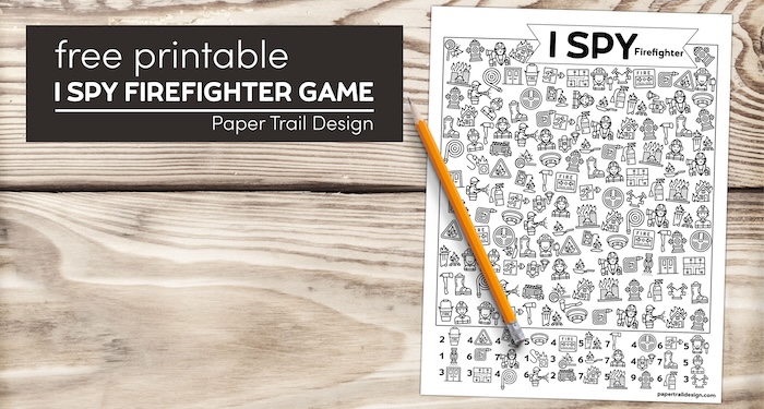 Free Printable I Spy Firefighters Activity
