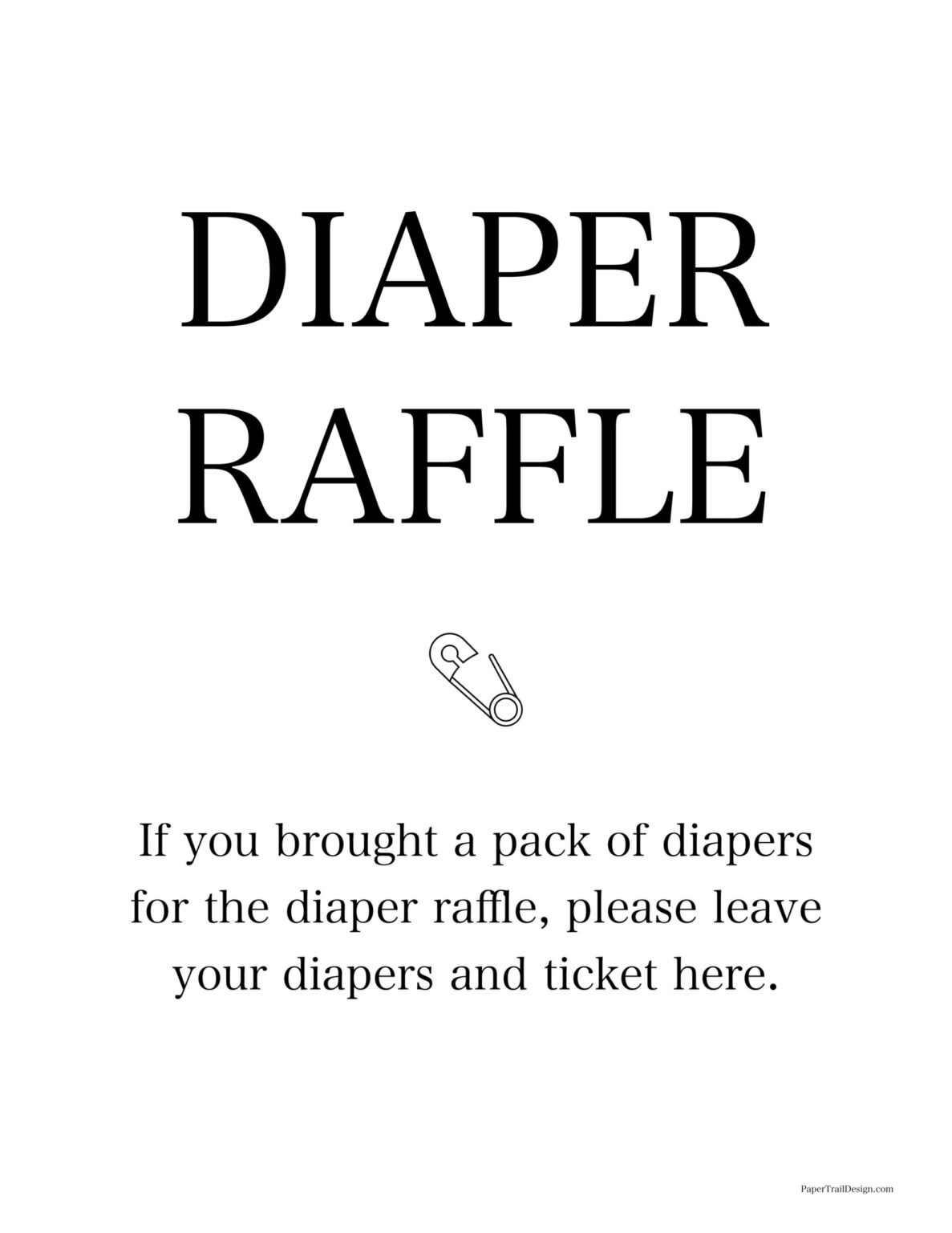 Diaper Raffle Printables - Paper Trail Design